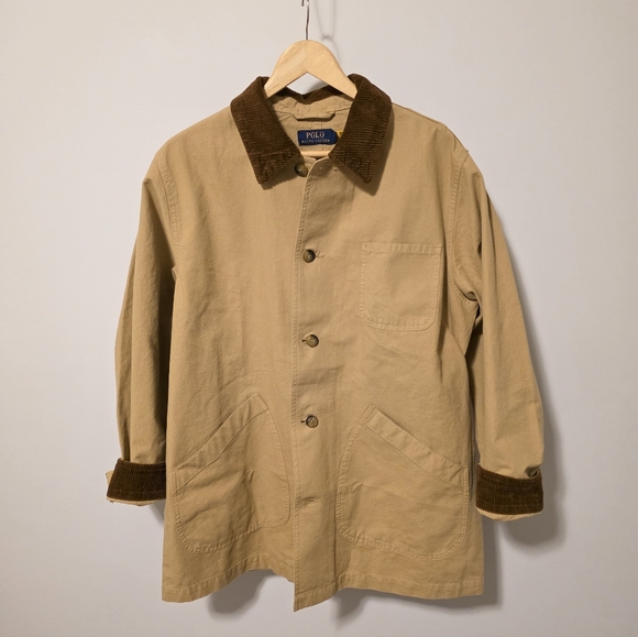 NWT Polo Ralph Lauren Beige Oversize Jacket Corduroy Collar Cuff Size Medium - Picture 6 of 13